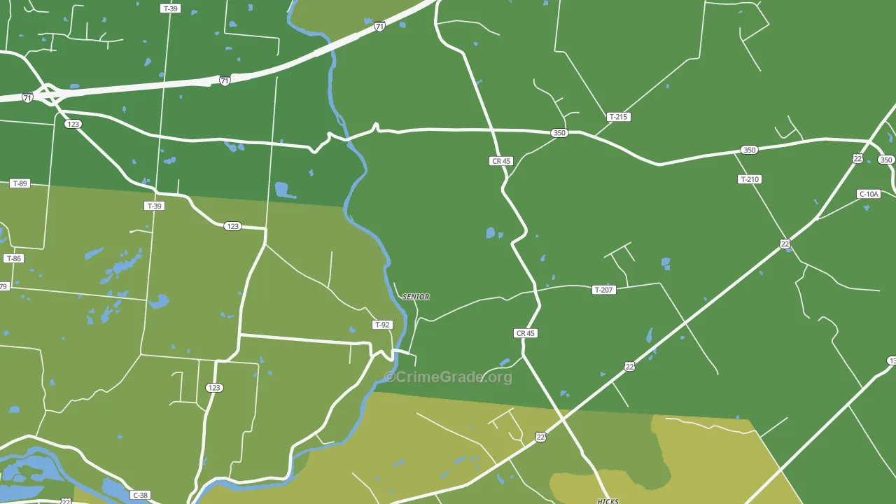 Senior, OH Map of Vehicle Theft Rates