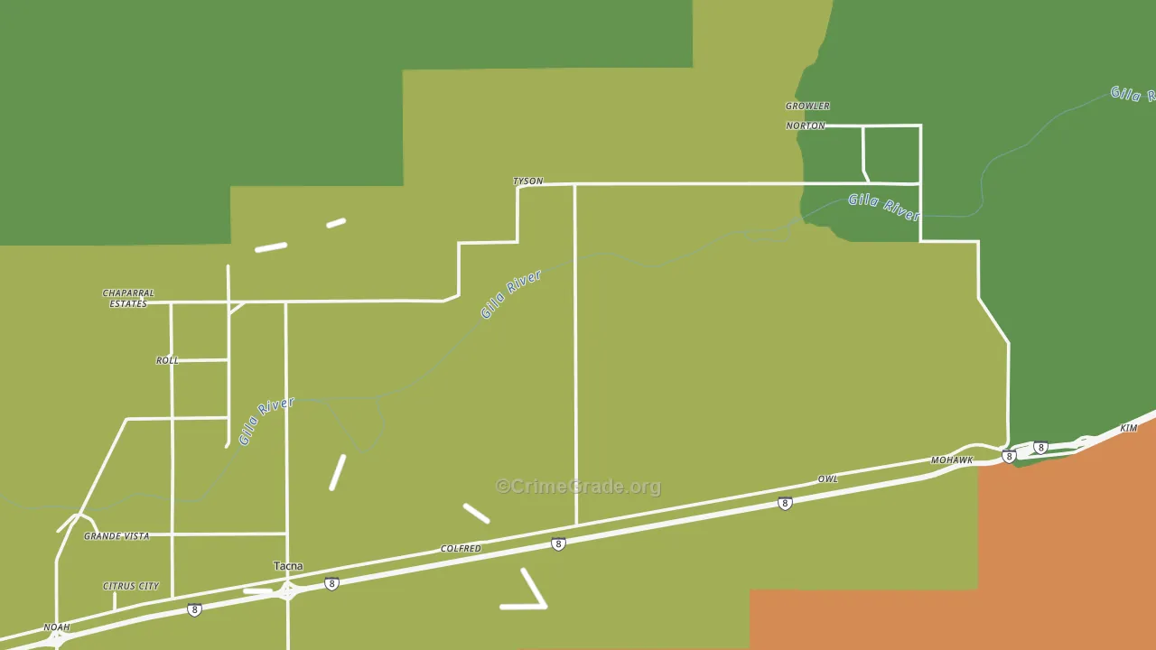 Sentinel, AZ Map of Vehicle Theft Rates