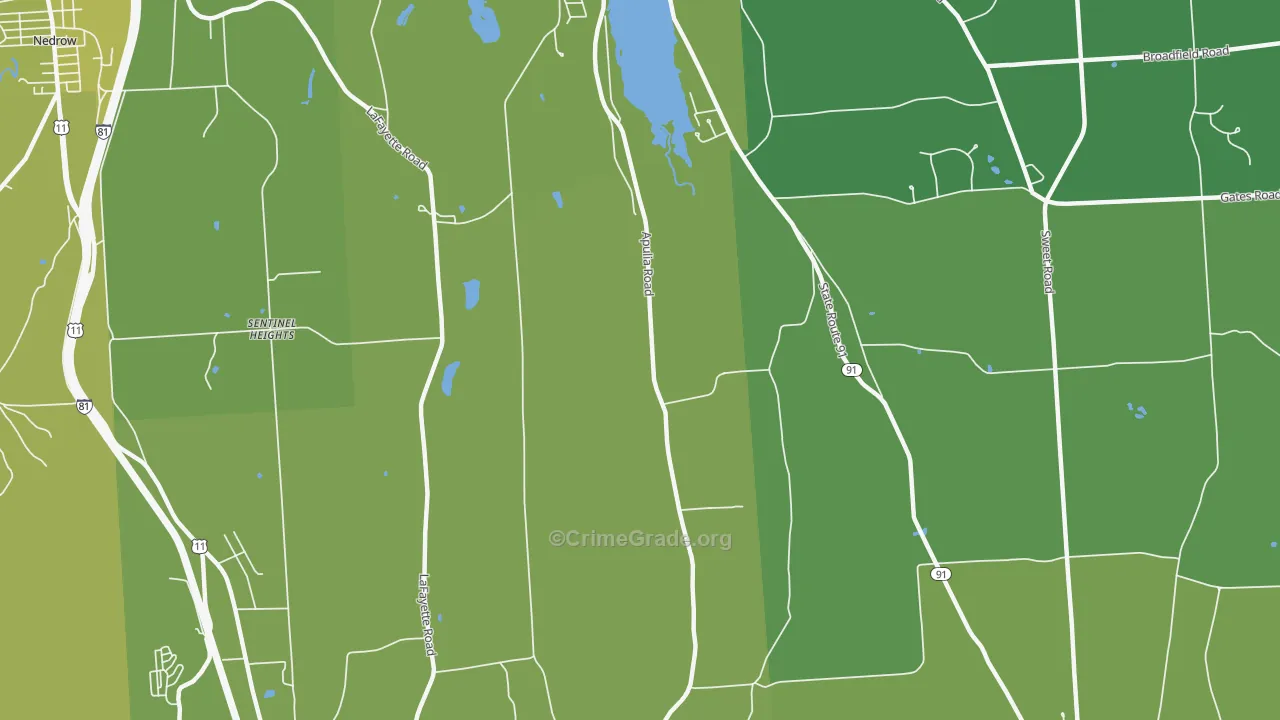Sentinel Heights, NY Map of Vehicle Theft Rates