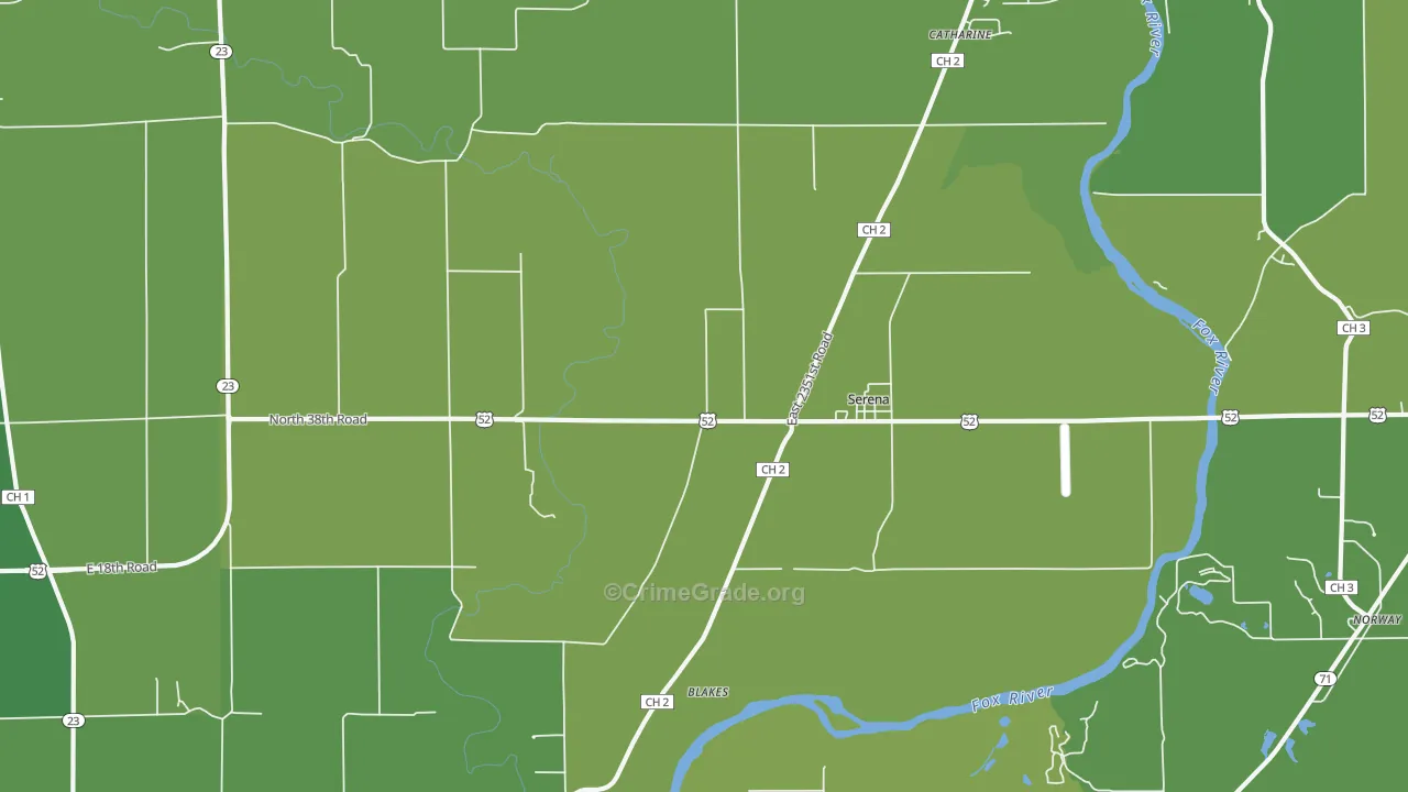 Serena, IL Map of Vehicle Theft Rates