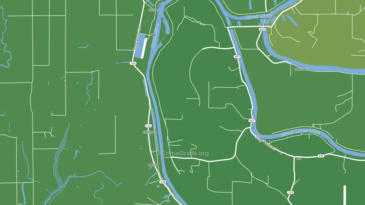 Serena, LA Map of Vehicle Theft Rates