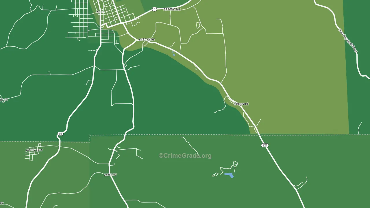 Sergeant, PA Map of Vehicle Theft Rates