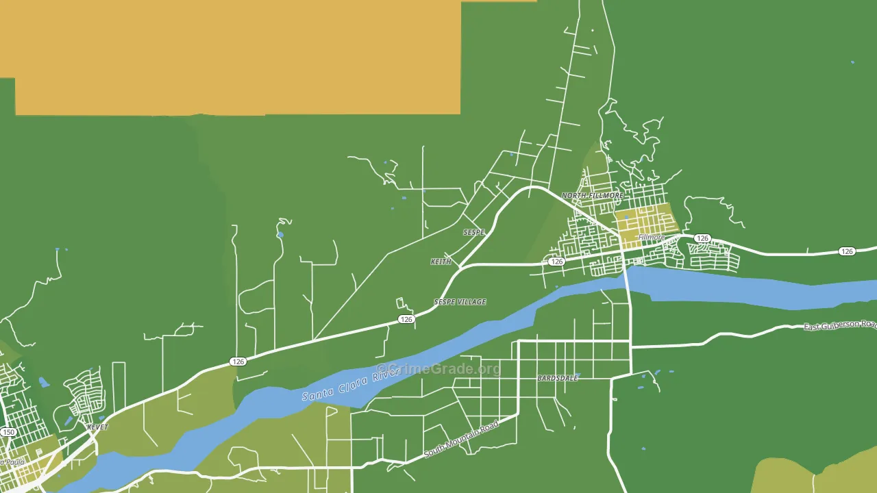 Sespe, CA Map of Vehicle Theft Rates