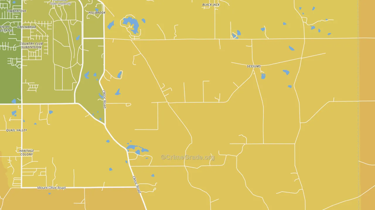 Sessums, MS Map of Vehicle Theft Rates