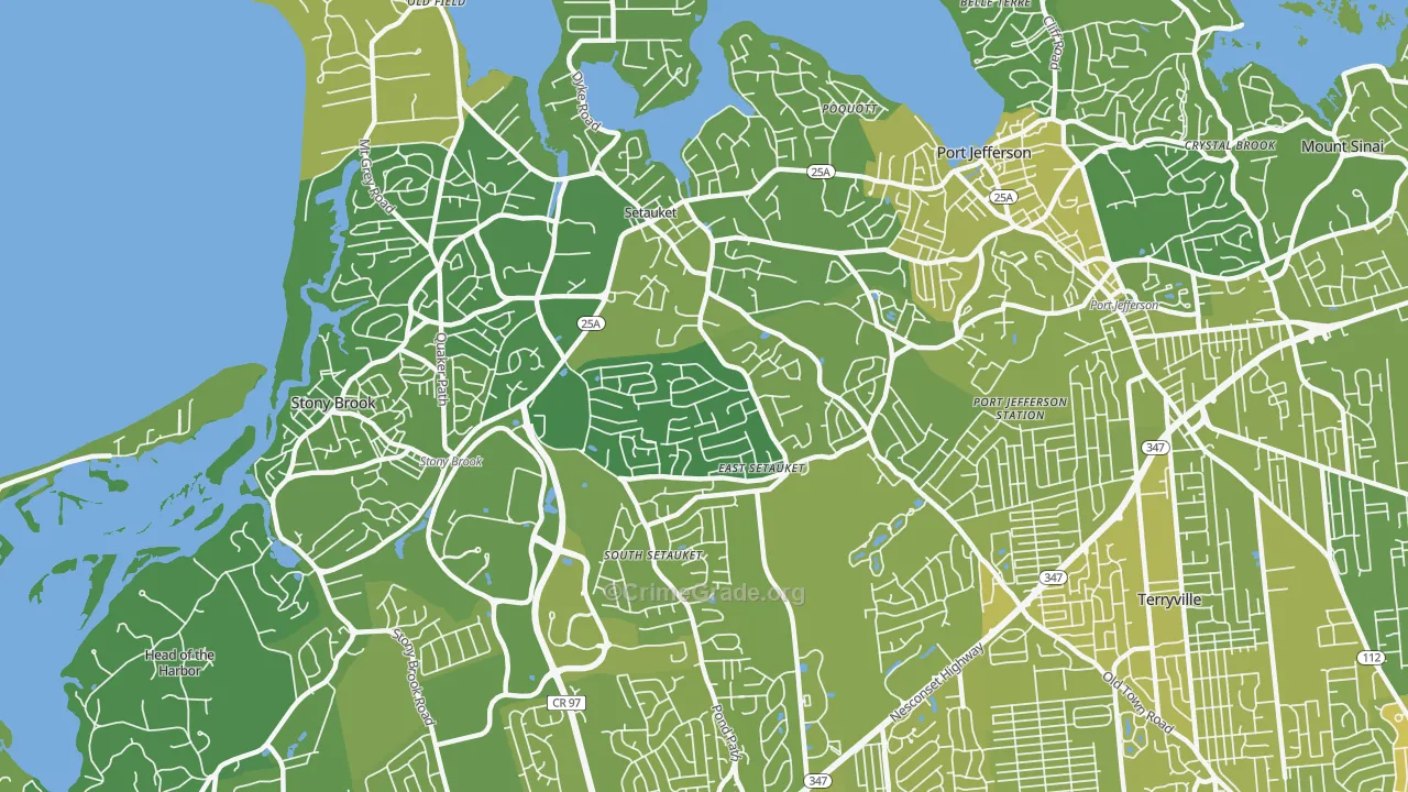 Setauket-East Setauket, NY Map of Vehicle Theft Rates
