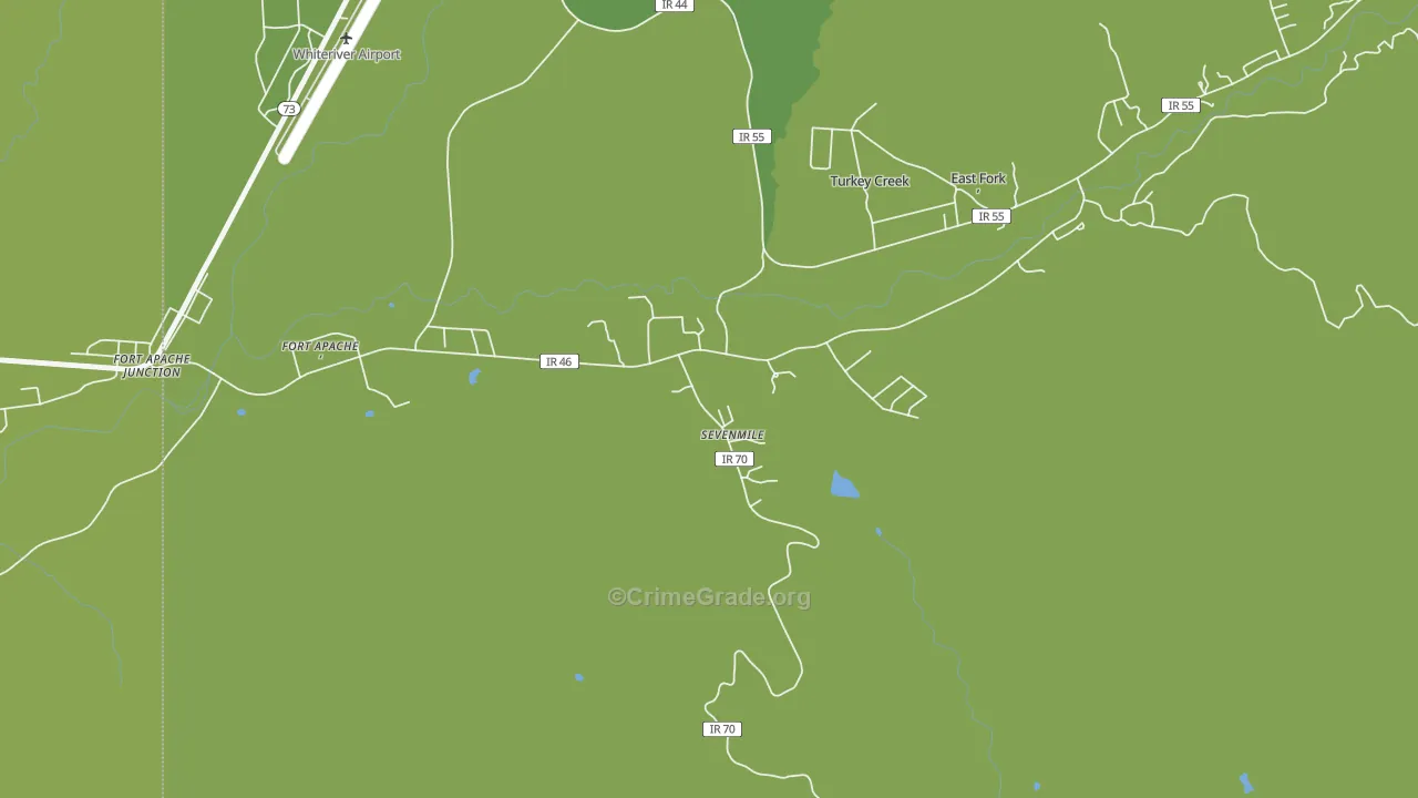 Seven Mile, AZ Map of Vehicle Theft Rates