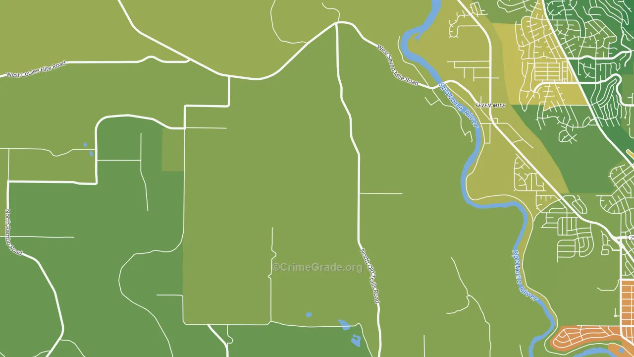 Seven Mile, WA Map of Vehicle Theft Rates