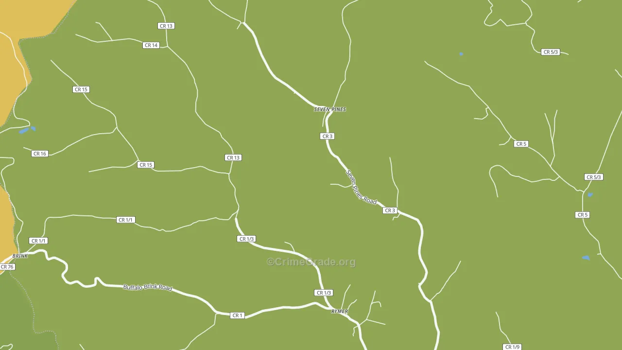 Seven Pines, WV Map of Vehicle Theft Rates