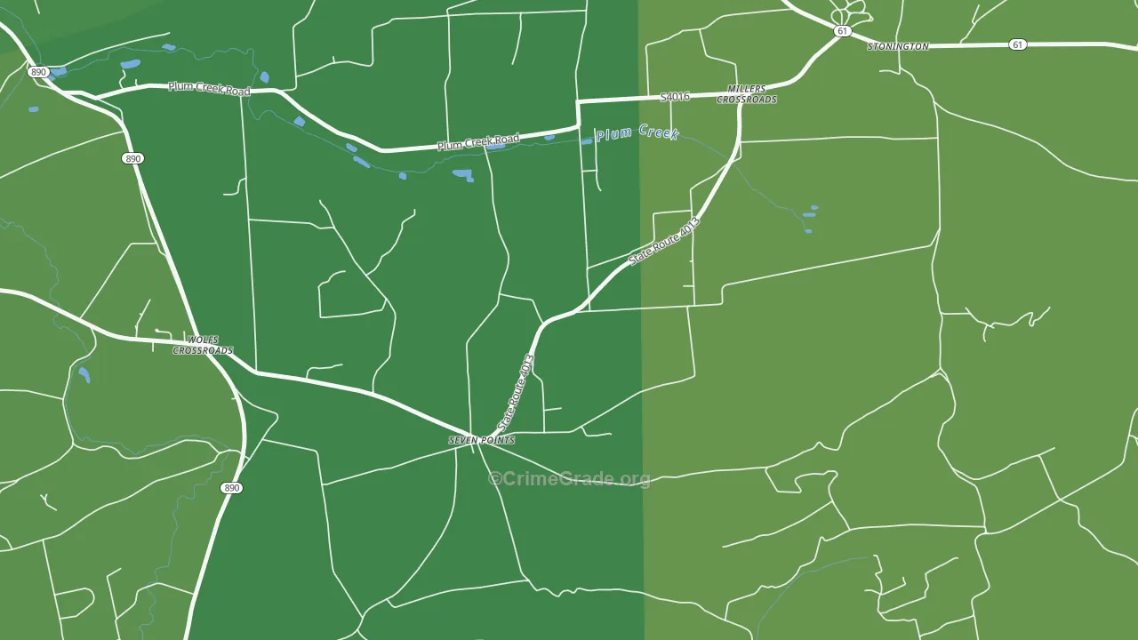 Seven Points, PA Map of Vehicle Theft Rates