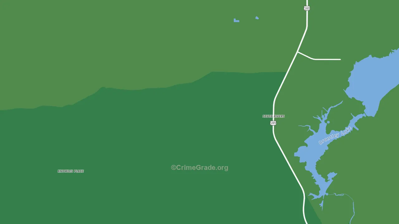 Seven Rivers, NM Map of Vehicle Theft Rates