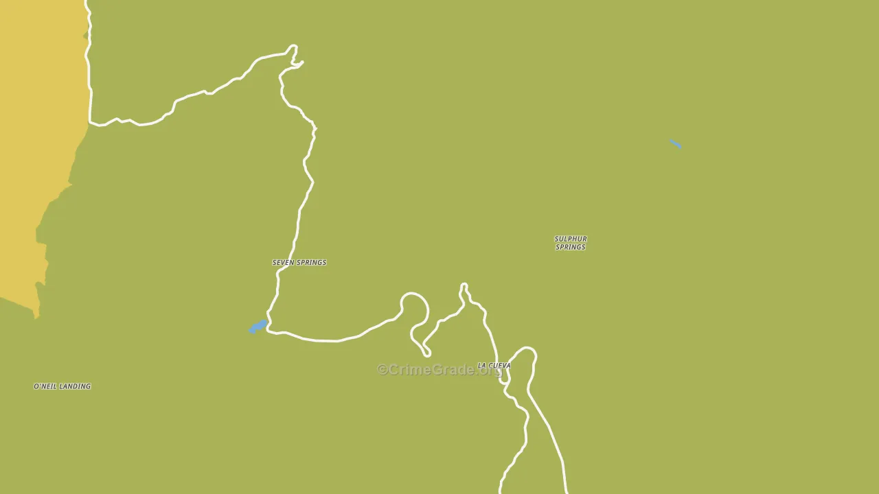 Seven Springs, NM Map of Vehicle Theft Rates