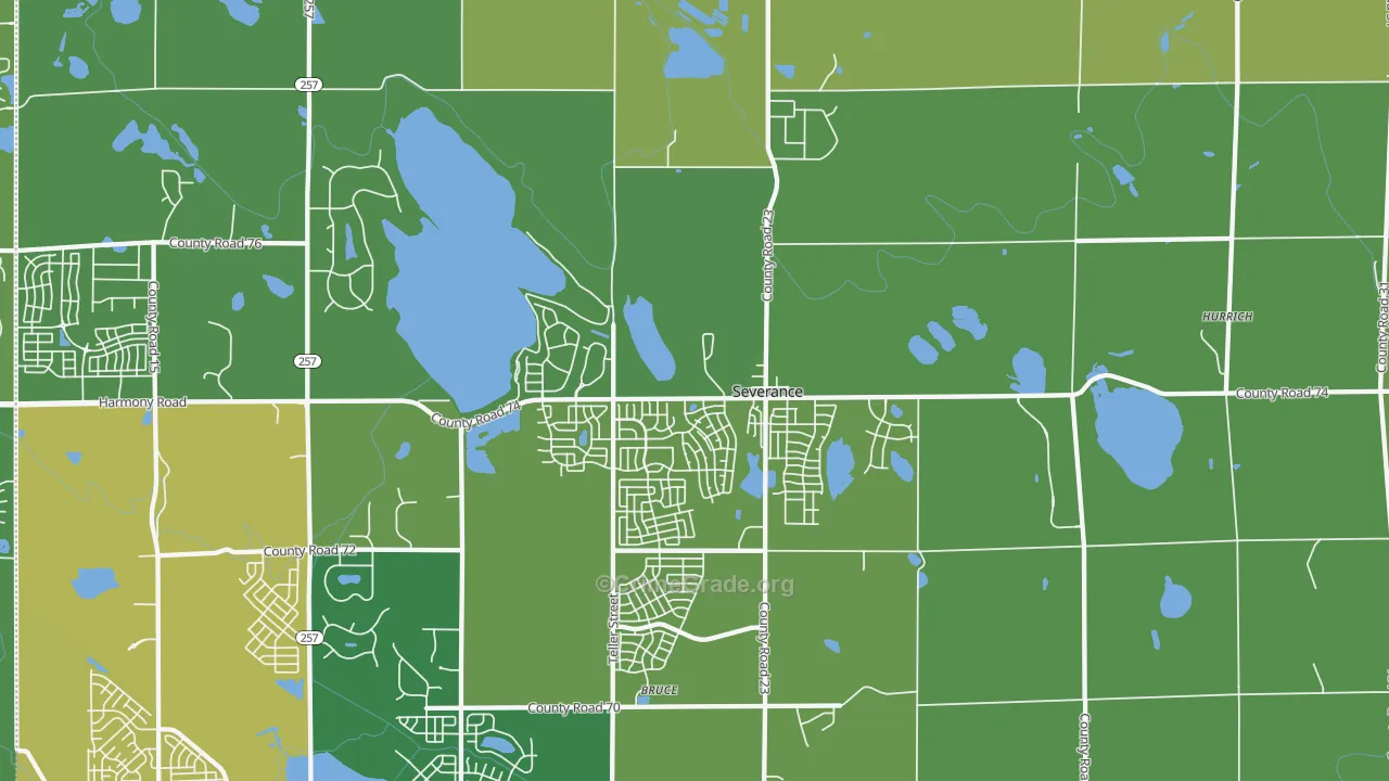 Severance, CO Map of Vehicle Theft Rates