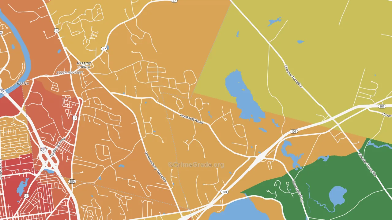 Severance, NH Map of Vehicle Theft Rates