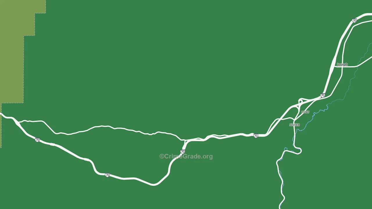 Sevier, UT Map of Vehicle Theft Rates