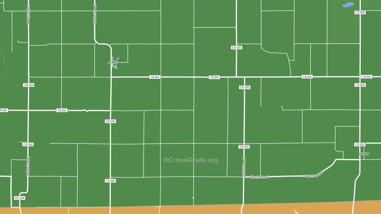 Sewal, IA Map of Vehicle Theft Rates