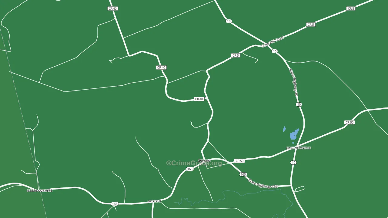 Seward, NY Map of Vehicle Theft Rates