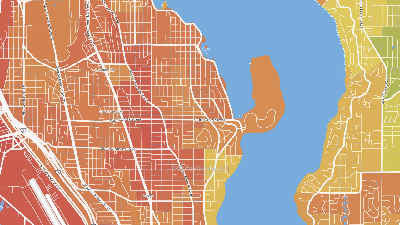 Seward Park, Seattle, WA Map of Vehicle Theft Rates