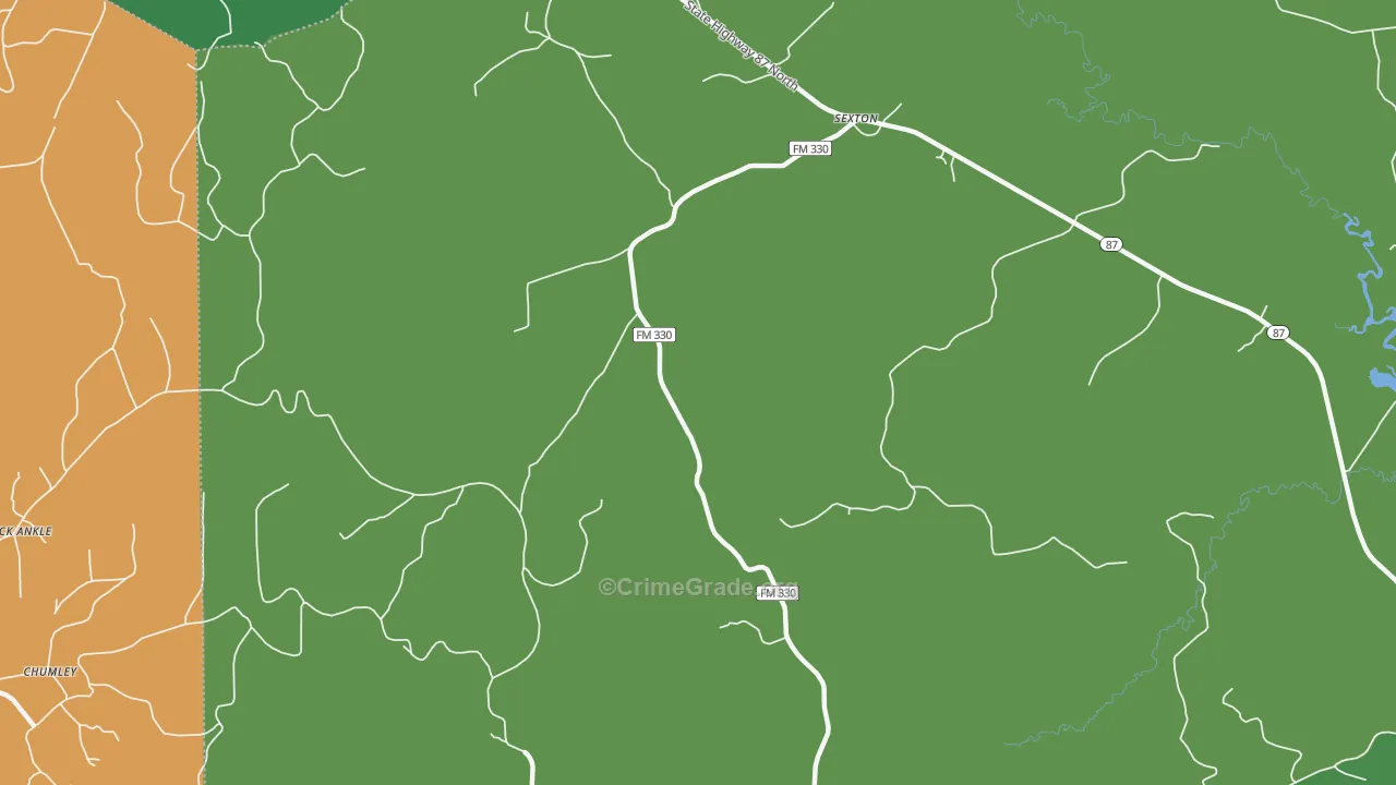 Sexton, TX Map of Vehicle Theft Rates