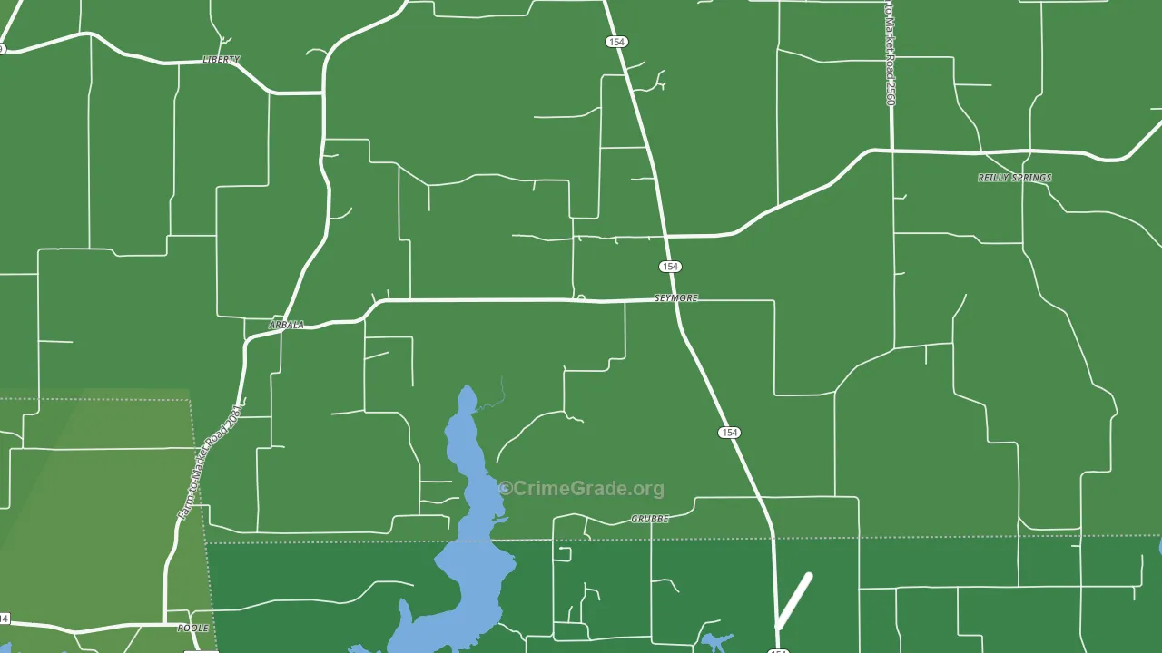 Seymore, TX Map of Vehicle Theft Rates