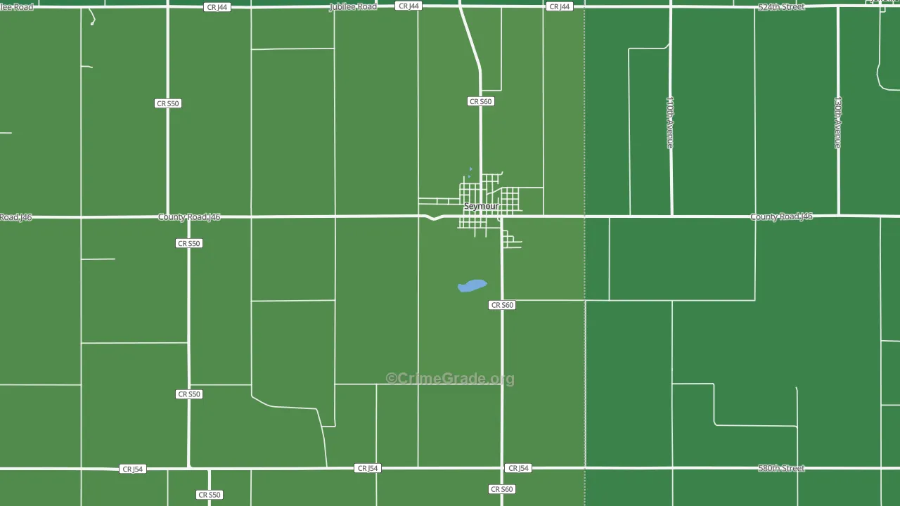 Seymour, IA Map of Vehicle Theft Rates
