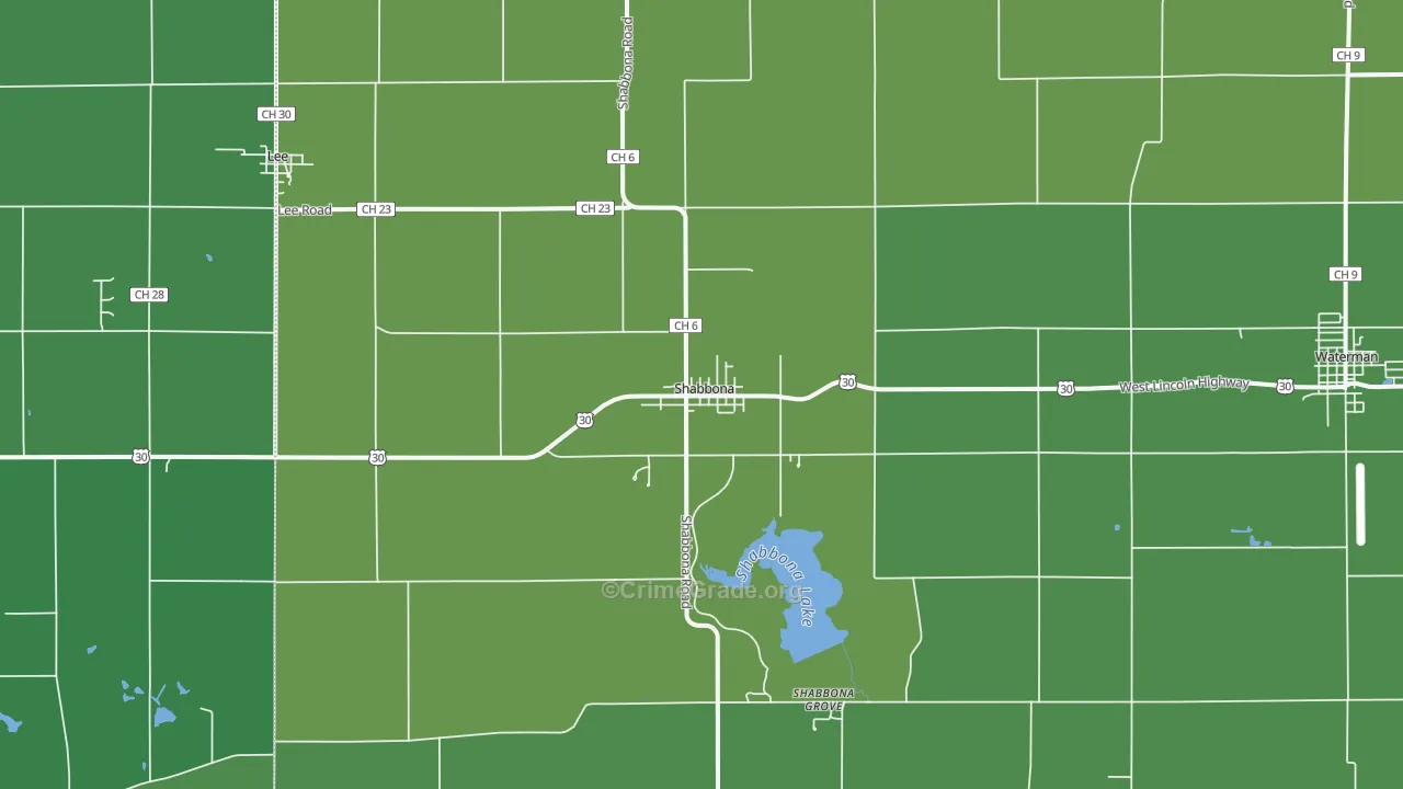 Shabbona, IL Map of Vehicle Theft Rates