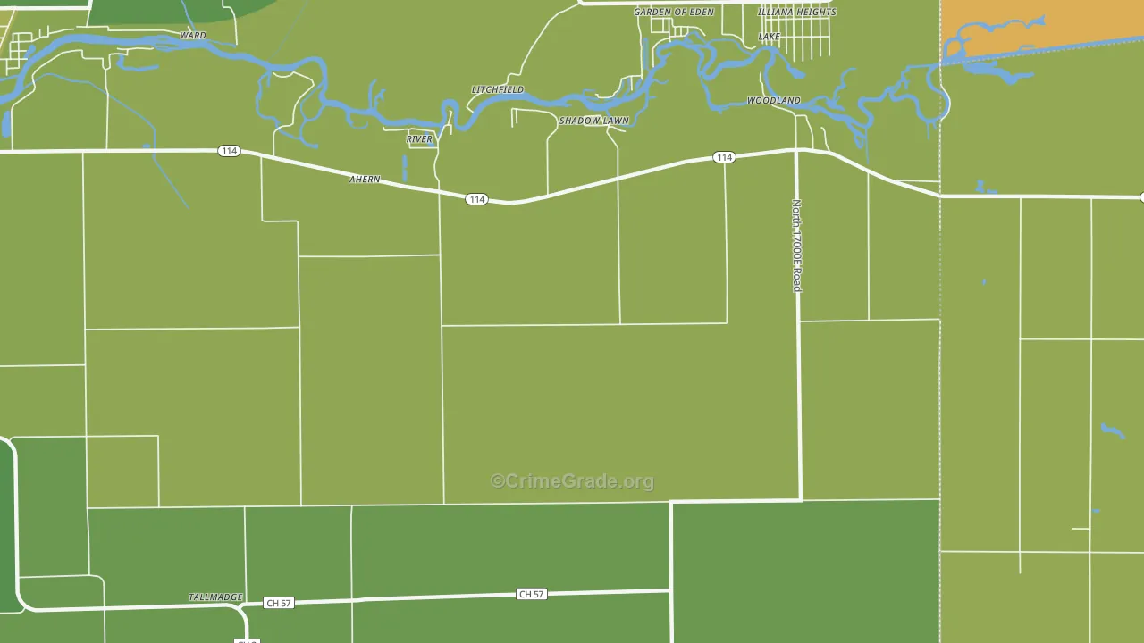 Shadow Lawn, IL Map of Vehicle Theft Rates