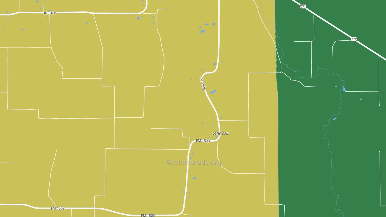 Shadowland, TX Map of Vehicle Theft Rates