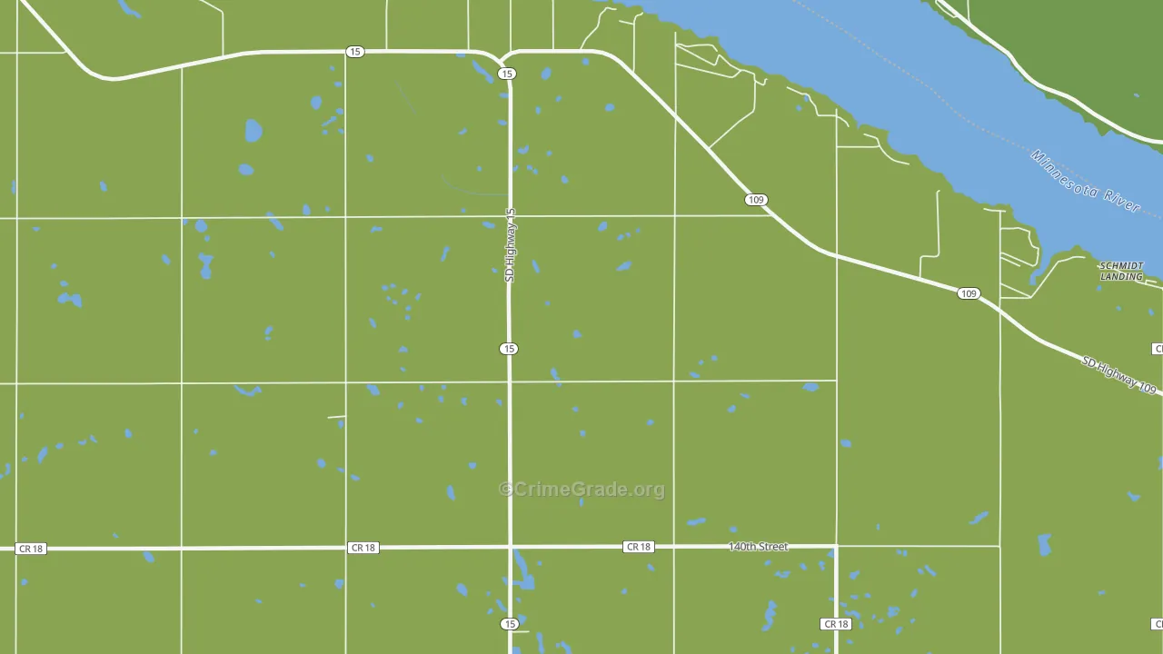 Shady Beach, SD Map of Vehicle Theft Rates