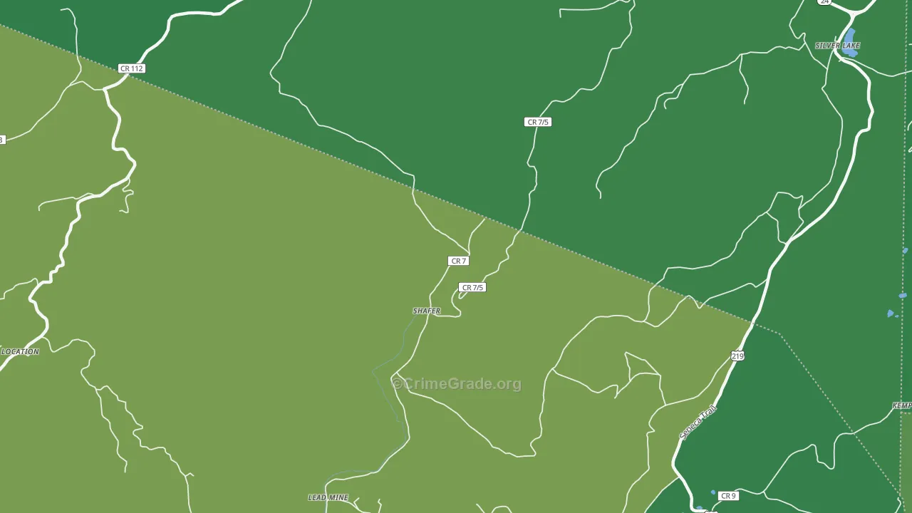 Shafer, WV Map of Vehicle Theft Rates