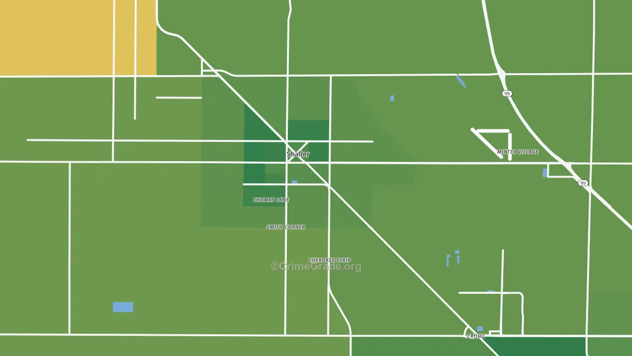 Shafter, CA Map of Vehicle Theft Rates