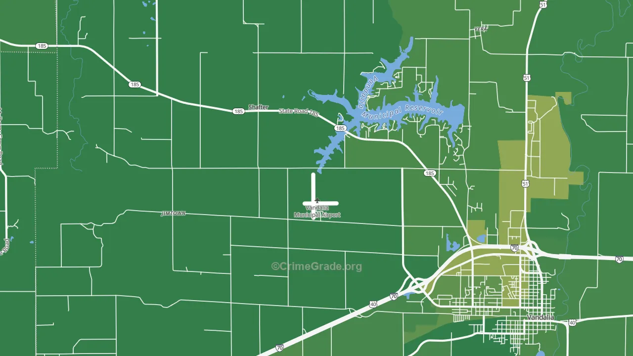 Shafter, IL Map of Vehicle Theft Rates