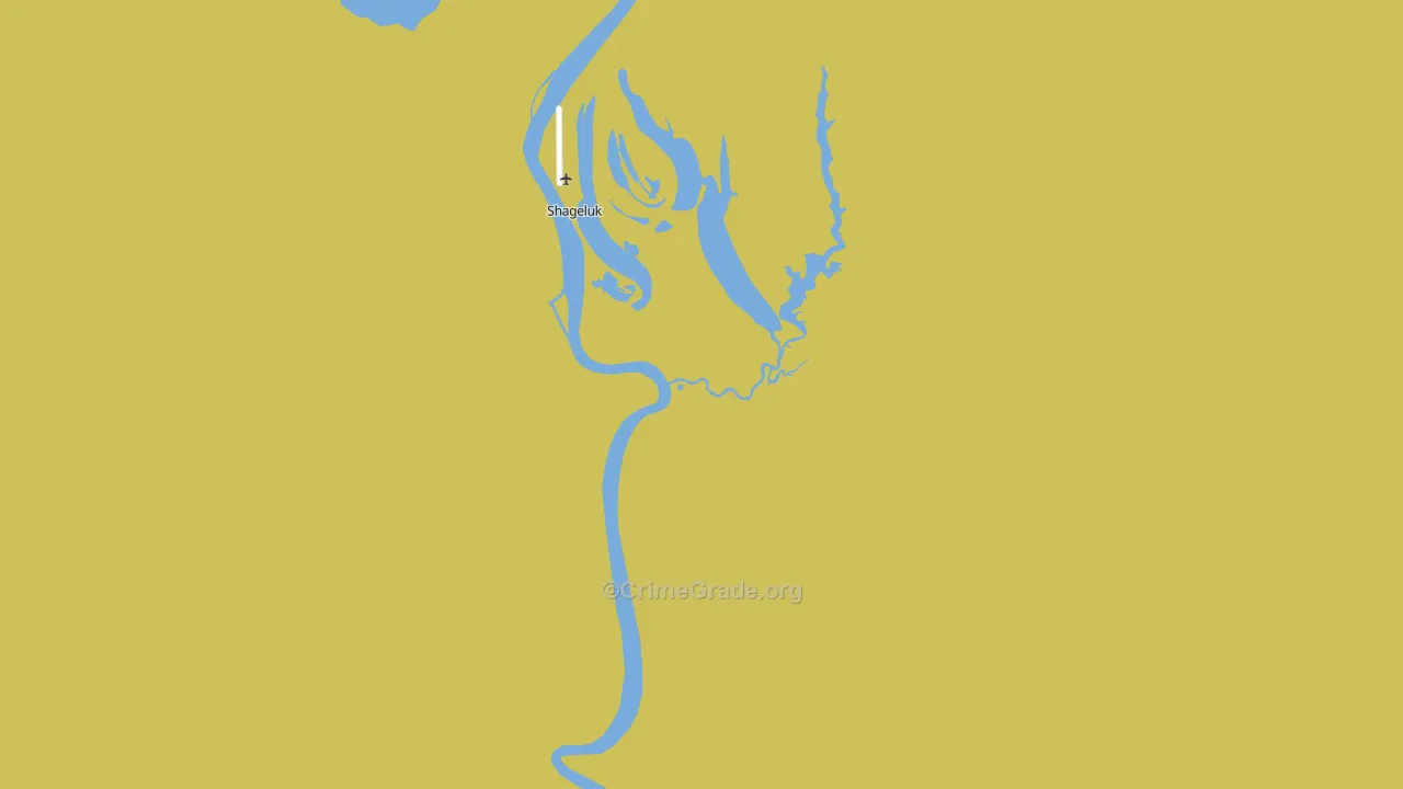 Shageluk, AK Map of Vehicle Theft Rates