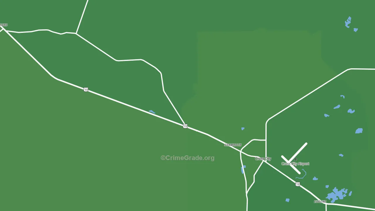 Shamrock, FL Map of Vehicle Theft Rates