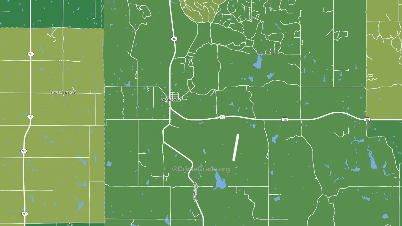 Shamrock, OK Map of Vehicle Theft Rates