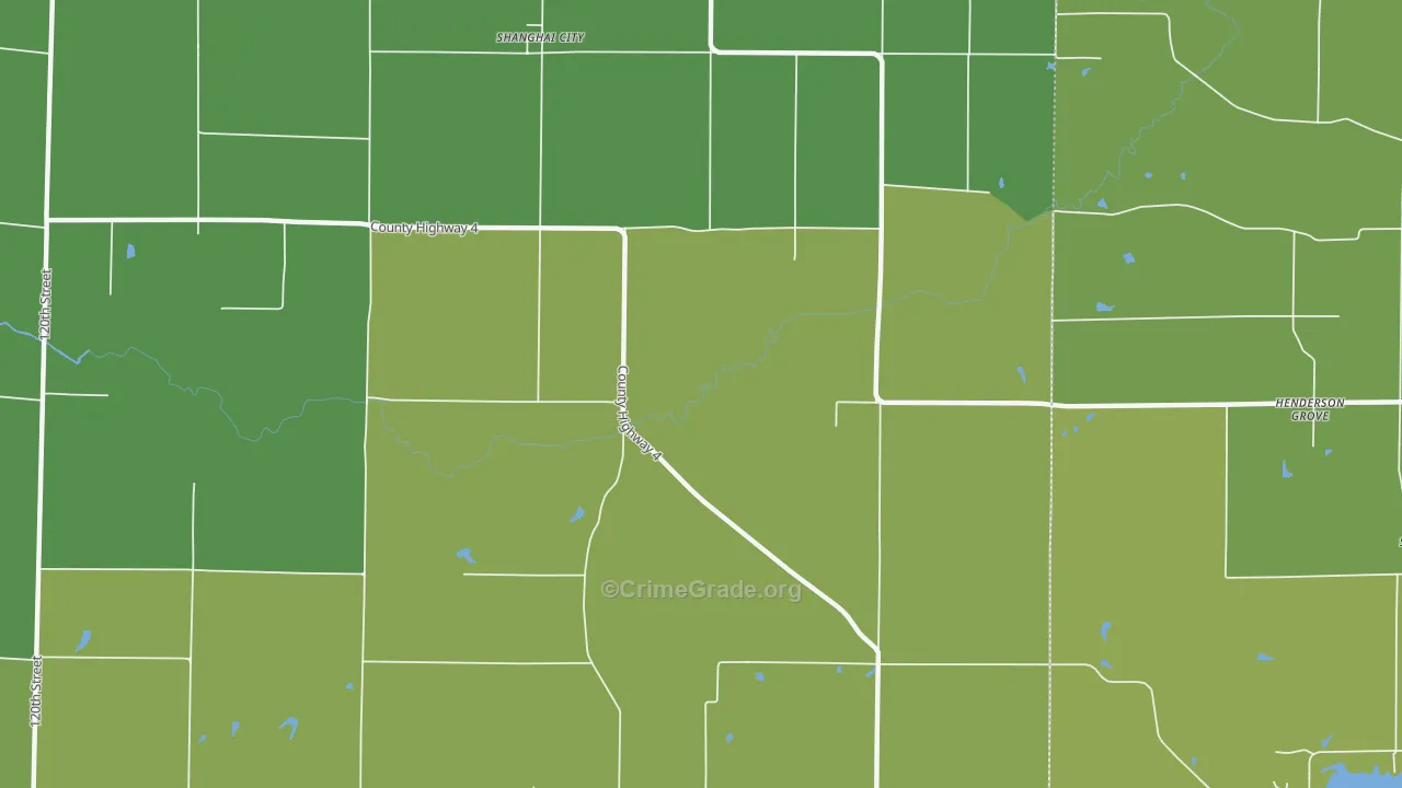 Shanghai City, IL Map of Vehicle Theft Rates