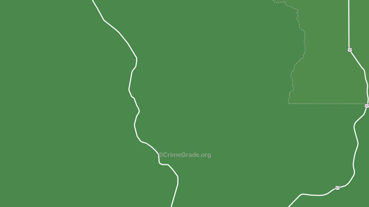 Shaniko, OR Map of Vehicle Theft Rates