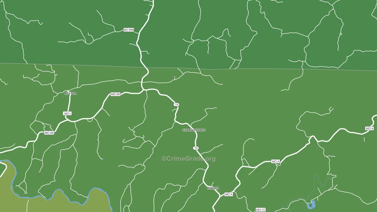 Shannondale, MO Map of Vehicle Theft Rates