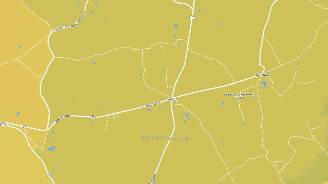 Sharon, GA Map of Vehicle Theft Rates