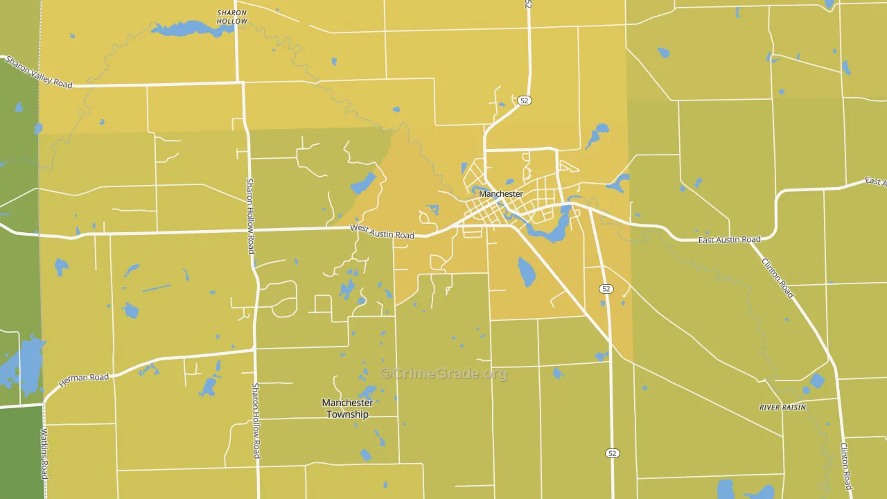 Sharon Hollow, MI Map of Vehicle Theft Rates
