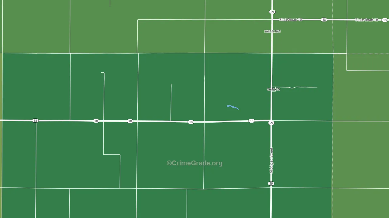 Sharon, IN Map of Vehicle Theft Rates