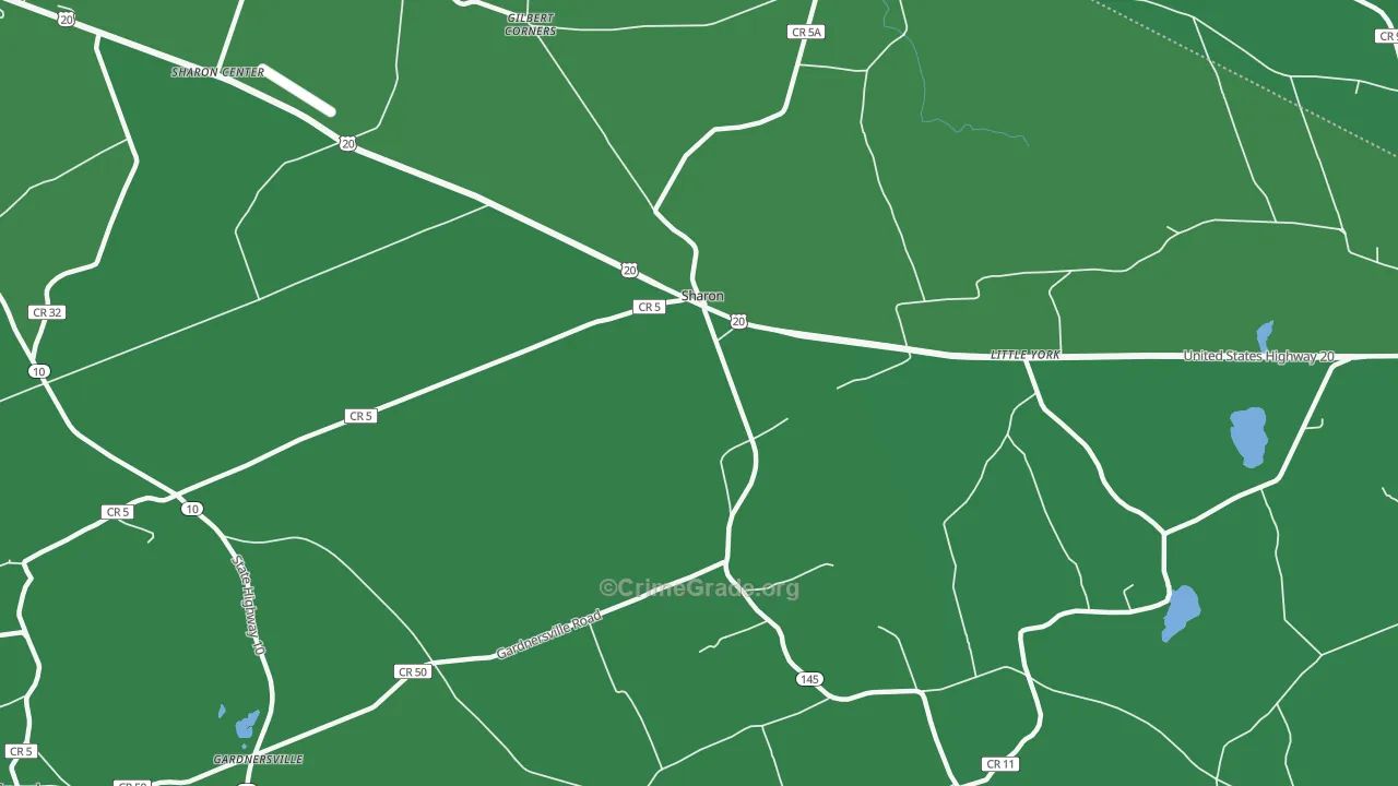 Sharon, NY Map of Vehicle Theft Rates
