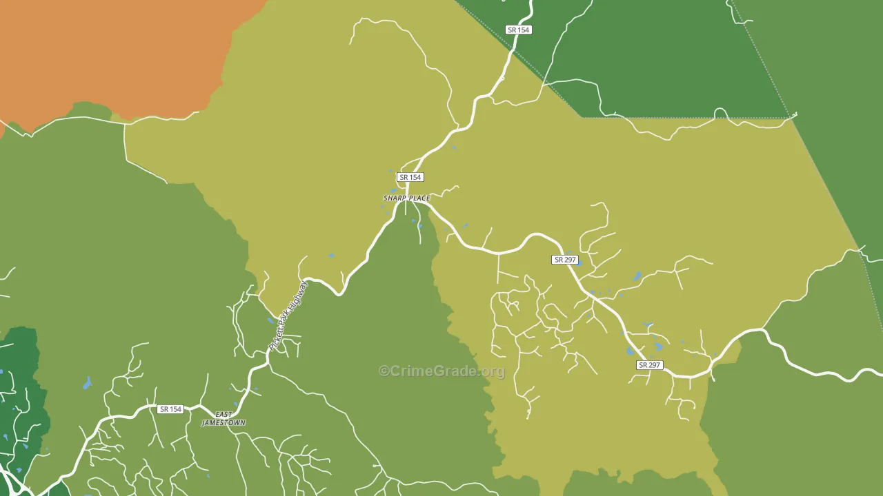 Sharp Place, TN Map of Vehicle Theft Rates