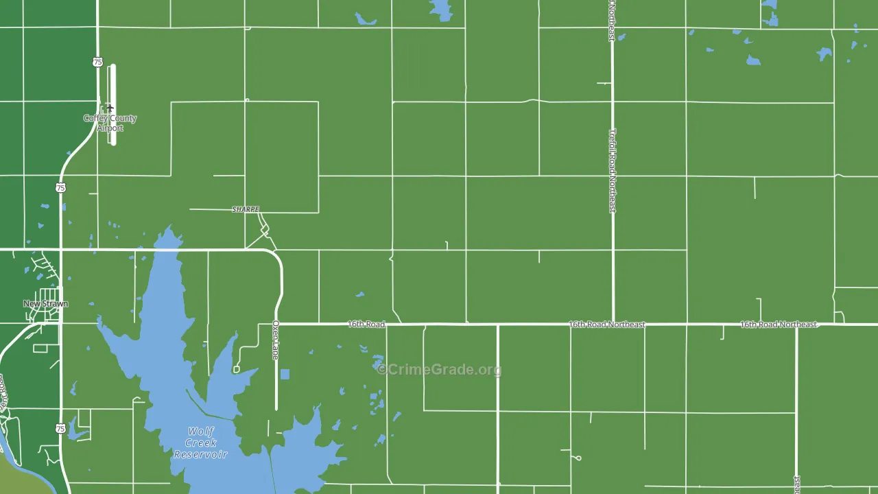 Sharpe, KS Map of Vehicle Theft Rates
