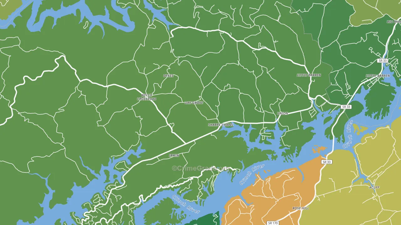 Sharps Chapel, TN Map of Vehicle Theft Rates