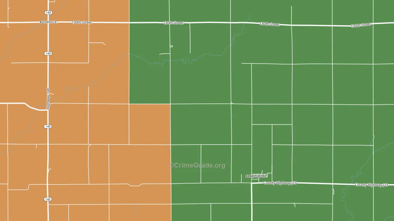 Sharpsburg, IA Map of Vehicle Theft Rates