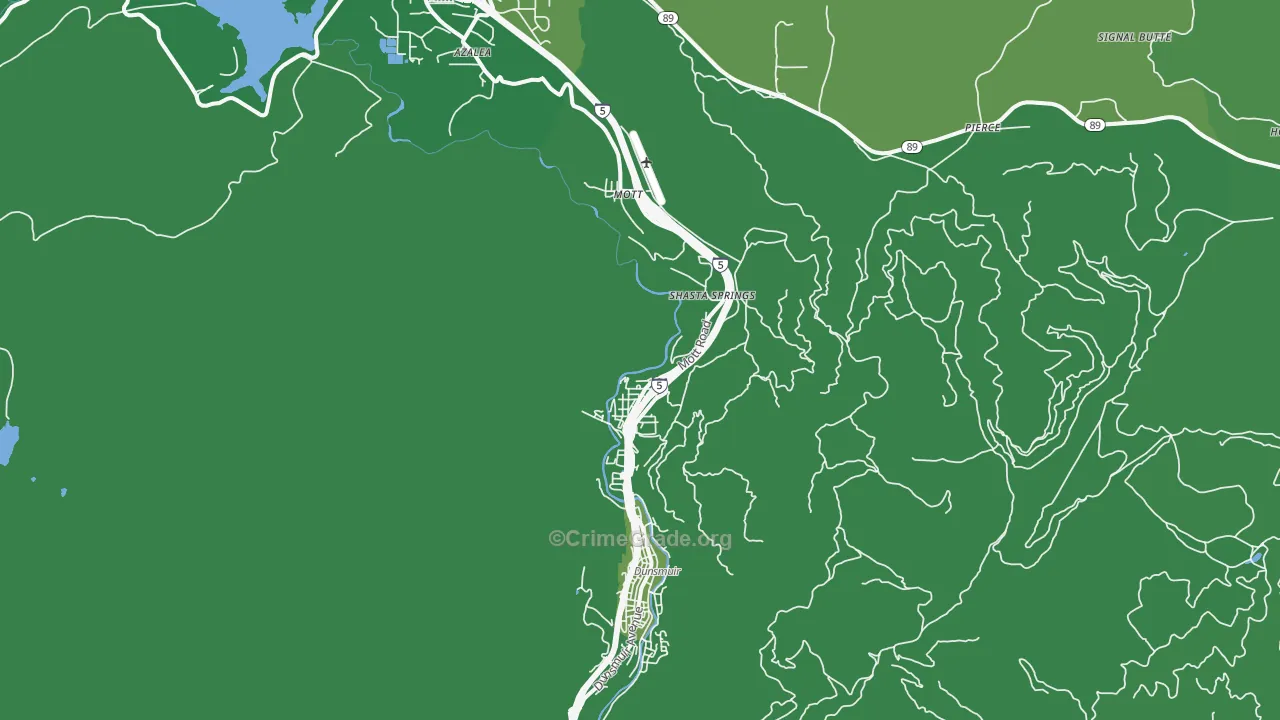 Shasta Retreat, CA Map of Vehicle Theft Rates