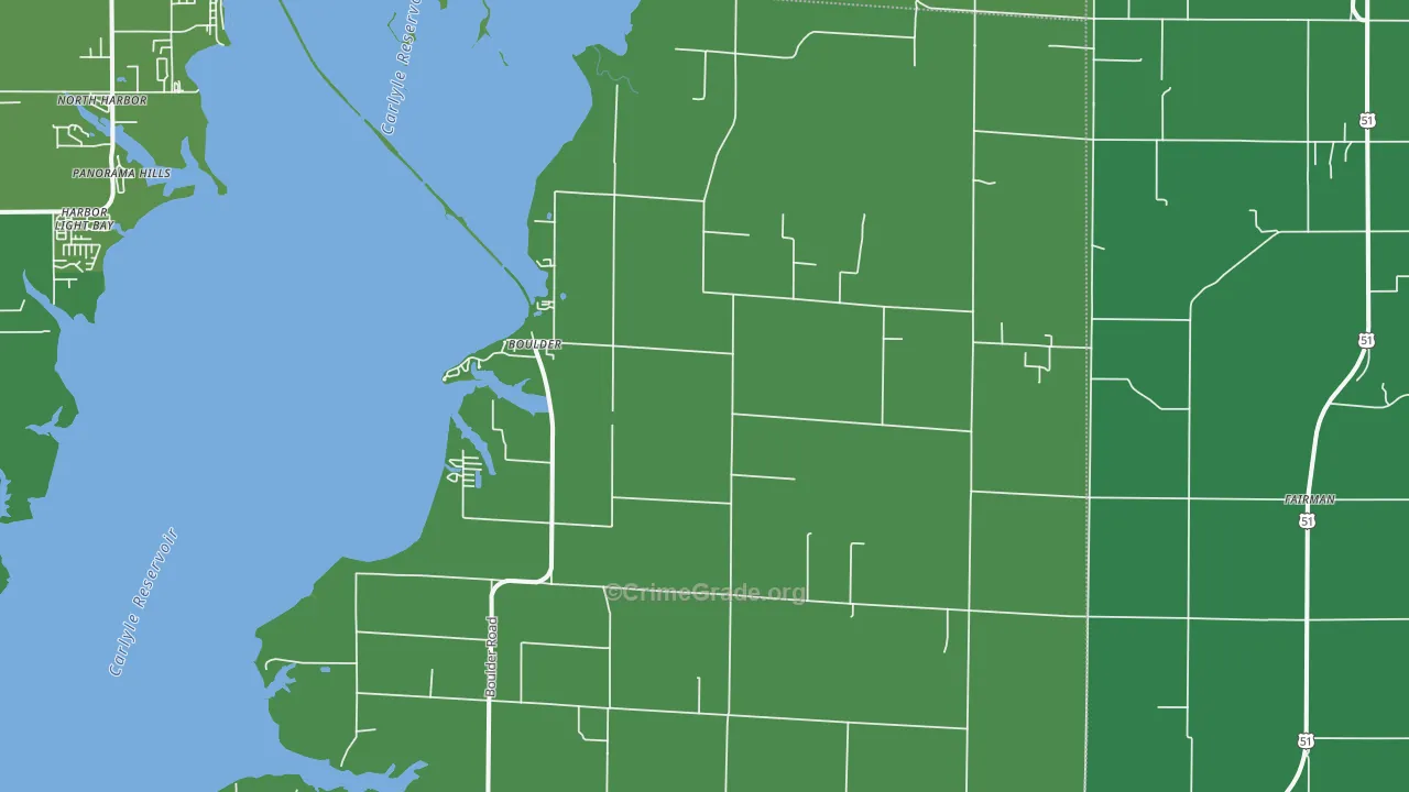 Shattuc, IL Map of Vehicle Theft Rates