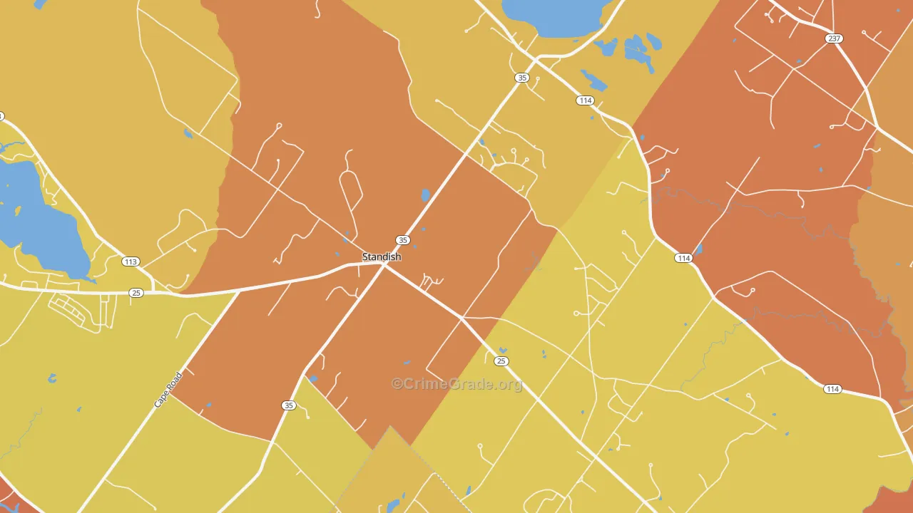 Shaw Mills, ME Map of Vehicle Theft Rates