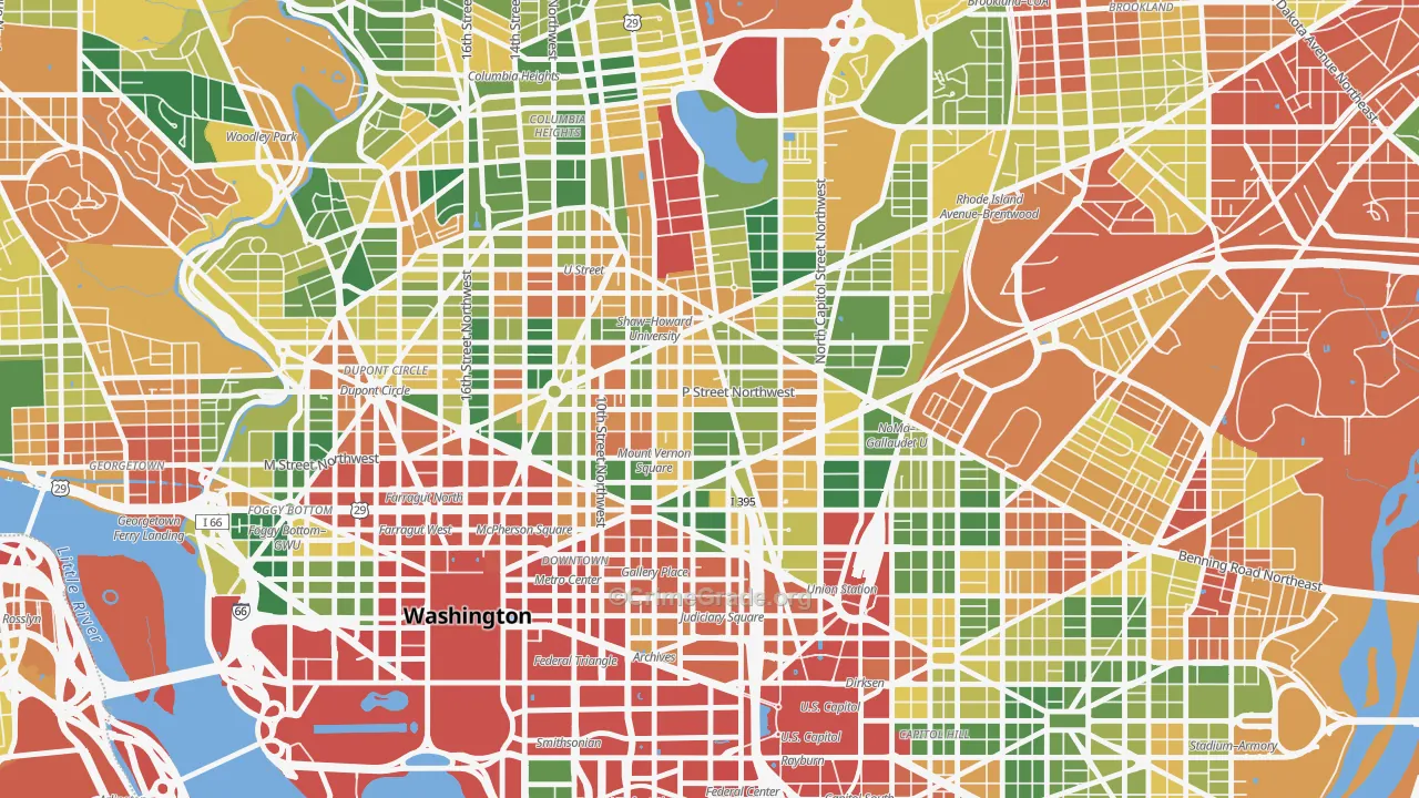 Shaw, Washington, DC Map of Vehicle Theft Rates