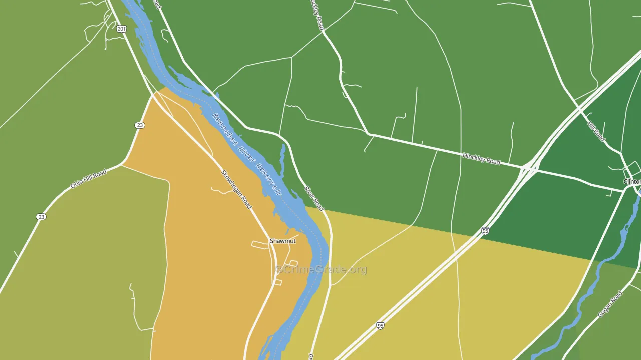 Shawmut, ME Map of Vehicle Theft Rates